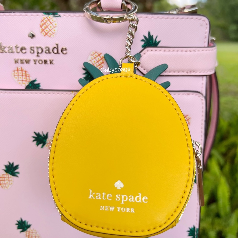 Kate Spade Colada Pineapple Novelty Coin Purse Wallet Keychain Limited Edition - Picture 6 of 6